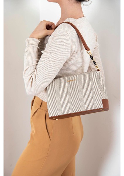 Silver & Polo Bej - Taba SP910 Kadın Çapraz Çanta