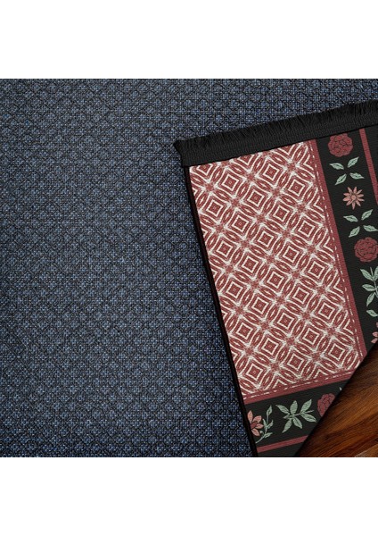 Çiçekli Kırmızı Pamuk Dikdörtgen Modern Desenli Pamuk Makinada Yıkanabilir Hav Toz Vermez Leke Tutmayan Kaymaz Taban Dijital Makine Baskı Salon Yolluk Mutfak Halı indirimleri