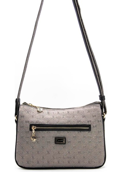 Silver & Polo Platin - Siyah SP818 Kadın Çapraz Çanta