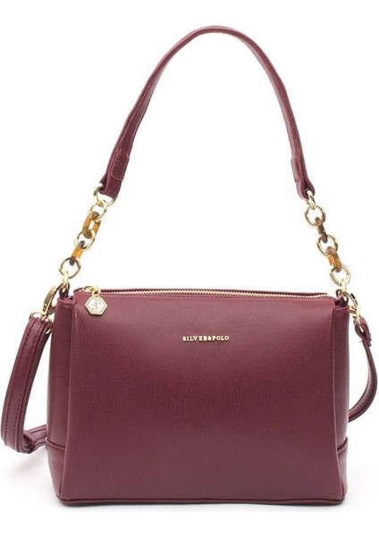 Silver & Polo Bordo - Bordo SP910 Kadın Çapraz Çanta