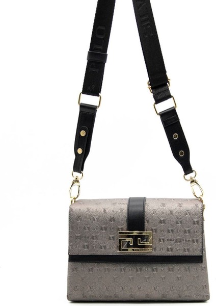 Silver & Polo Platin - Siyah SP1009 Kadın Çapraz Çanta