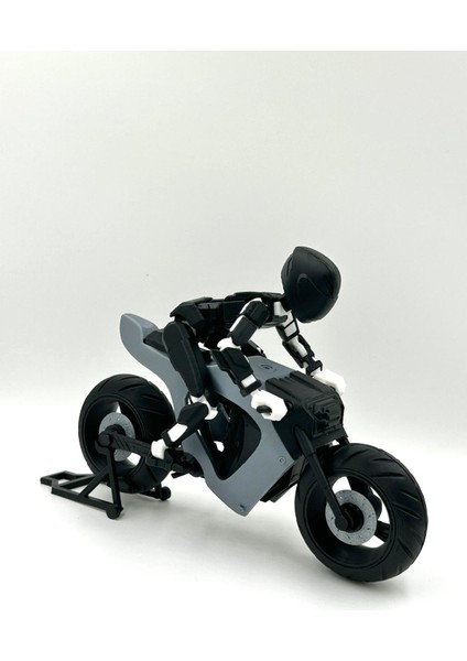 3D Baskı Spor Motosiklet + Dummy Sürücü Figürü – Hareketli Tekerlekli Koleksiyon Seti