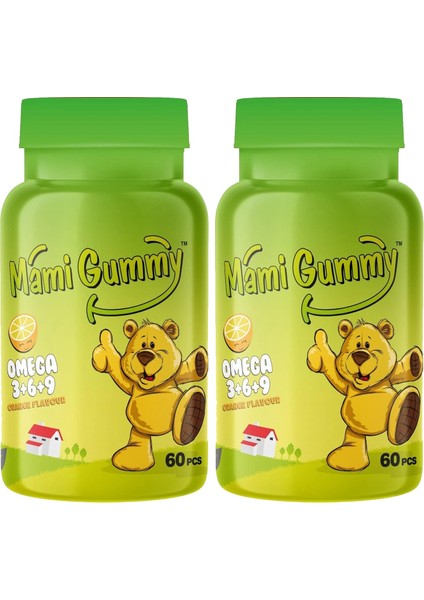 Kids Gummies Omega 3+6+9 60 Adet Çiğnenebilir Gummy Portakal Aromalı - 2 Adet