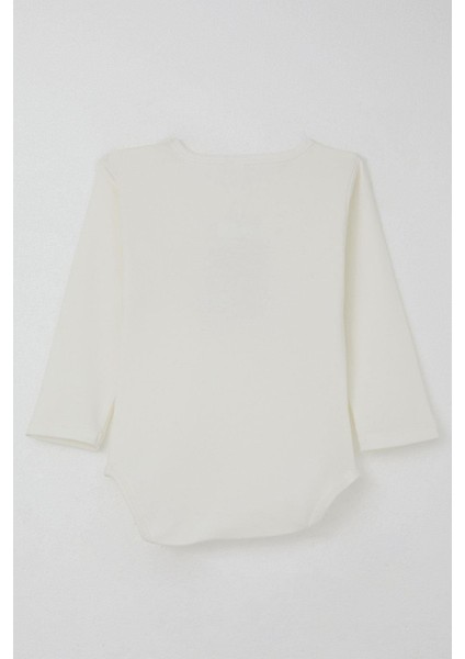 Erkek Bebek Çıtçıtlı Body Avcı Kedicik Baskılı 9 Ay-3 Yaş, Ekru fiyatları