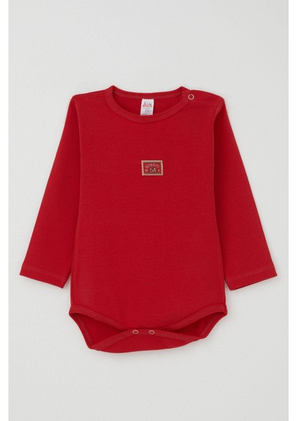 Erkek Bebek Çıtçıtlı Zıbın Body Yazı Baskılı 9 Ay-3 Yaş, Kırmızı