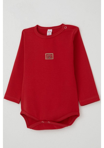 Erkek Bebek Çıtçıtlı Zıbın Body Yazı Baskılı 9 Ay-3 Yaş, Kırmızı modelleri