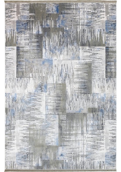 Modern Mavi Akrilik Dikdörtgen Modern Desenli Akrilik Hav Vermeyen Leke Tutmayan Kolay Temizlenen Yumuşak Makine Salon Yolluk Mutfak Halı