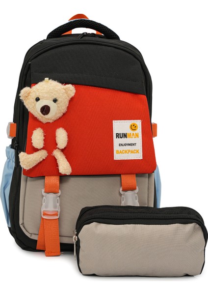 Peluş Ayıcık Detaylı Kız Çocuk Ilkokul Çanta Seti