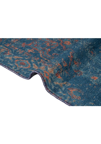 Maastricht Eskitme Lacivert Polyester Dikdörtgen Modern Desenli Pamuk Makinada Yıkanabilir Hav Toz Vermez Leke Tutmayan Kaymaz Taban Dijital Makine Baskı Salon Yolluk Mutfak Halı fiyatları