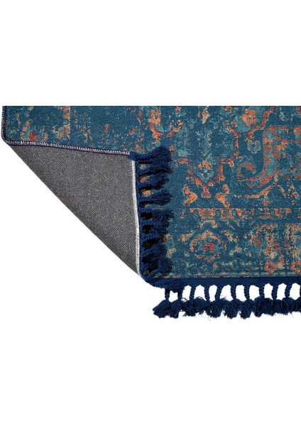 Maastricht Eskitme Lacivert Polyester Dikdörtgen Modern Desenli Pamuk Makinada Yıkanabilir Hav Toz Vermez Leke Tutmayan Kaymaz Taban Dijital Makine Baskı Salon Yolluk Mutfak Halı modelleri