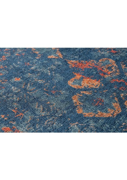 Maastricht Eskitme Lacivert Polyester Dikdörtgen Modern Desenli Pamuk Makinada Yıkanabilir Hav Toz Vermez Leke Tutmayan Kaymaz Taban Dijital Makine Baskı Salon Yolluk Mutfak Halı fırsatları