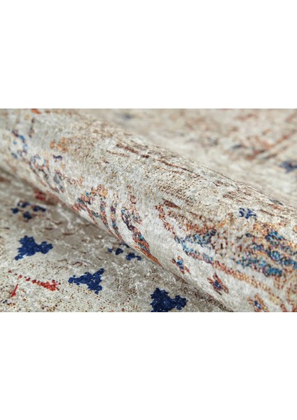 Krajenski Krem Göbekli Etnik Modern Desenli Makinada Yıkanabilir Hav Toz Vermez Leke Tutmayan Kaymaz Taban Dijital Makine Baskı Salon Yolluk Mutfak Halı fırsatları