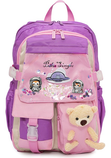 Ayıcık Detaylı Kız Çocuk Ilkokul Çanta Seti fiyatları