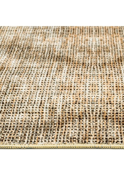 Praveena Kahverengi Modern Etnik Desenli Bambu Makinada Yıkanabilir Hav Toz Vermez Leke Tutmayan Kaymaz Taban Dijital Makine Baskı Salon Yolluk Mutfak Halı modelleri