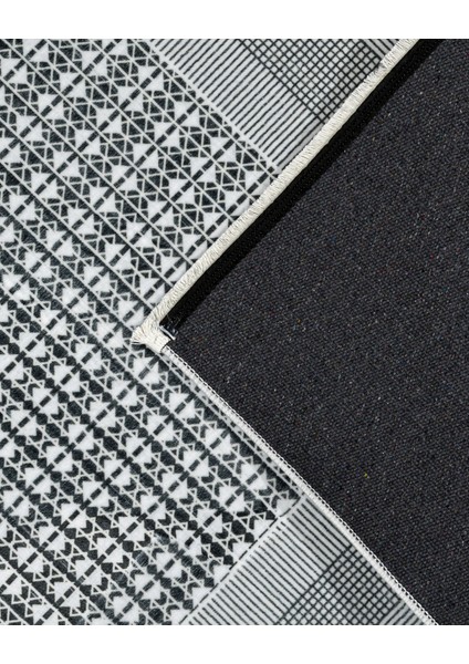 Pranali Gri Çerçeveli Etnik Modern Desenli Kadife Makinada Yıkanabilir Hav Toz Vermez Leke Tutmayan Kaymaz Taban Dijital Makine Baskı Salon Yolluk Mutfak Halı fırsatları