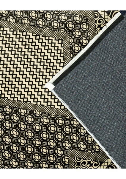Pragathi Gri Geometrik Etnik Modern Desenli Kadife Makinada Yıkanabilir Hav Toz Vermez Leke Tutmayan Kaymaz Taban Dijital Makine Baskı Salon Yolluk Mutfak Halı fırsatları