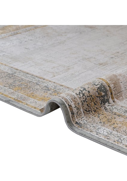 Geometrik Gold Viskon Dikdörtgen Modern Desenli Akrilik Hav Vermeyen Leke Tutmayan Kolay Temizlenen Yumuşak Makine Salon Yolluk Mutfak Halı modelleri