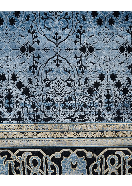 Klasik Lacivert Viskon Dikdörtgen Modern Desenli Akrilik Hav Vermeyen Leke Tutmayan Kolay Temizlenen Yumuşak Makine Salon Yolluk Mutfak Halı fırsatları