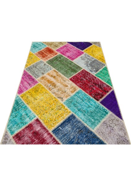 Teselya Krem Patchwork Yün Modern Desenli Yün Hav Toz Vermez Leke Tutmayan Salon Yolluk Mutfak El Dokuma Halı modelleri