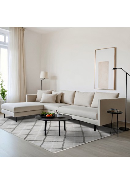 Gri Geometrik Etnik Modern Desenli Pamuk Makinada Yıkanabilir Hav Toz Vermez Leke Tutmayan Kaymaz Taban Dijital Makine Baskı Salon Yolluk Mutfak Halı fiyatları