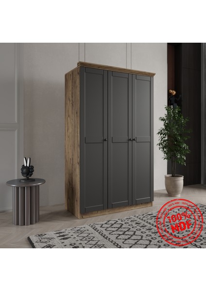 Dali 3 Kapaklı Bazalı Gardırop Tamamı Mdf