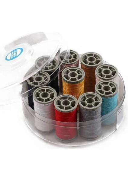 %100 Polyester Dikiş Ipliği Kaliteli 10 Adet Farklı Makara Iplik Seti Zümrüt NO:120