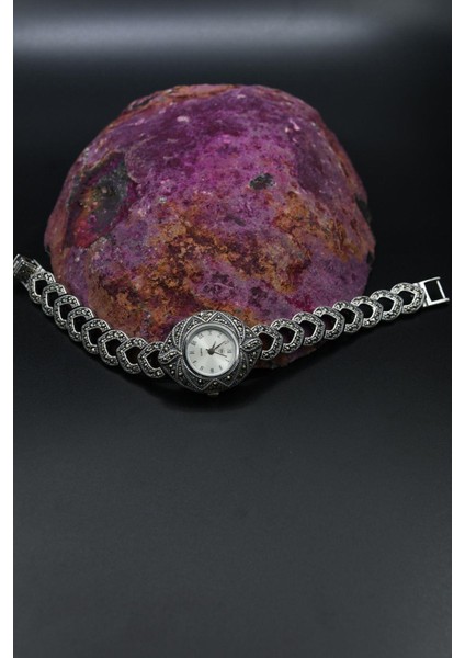 925 Ayar Gümüş Kadın Saati (Kadın Gümüş Saat) Markazit Taşlı 902198 fırsatları