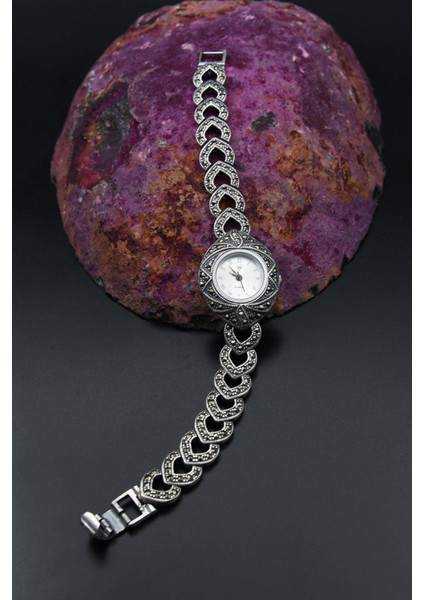 925 Ayar Gümüş Kadın Saati (Kadın Gümüş Saat) Markazit Taşlı 902198 indirimleri