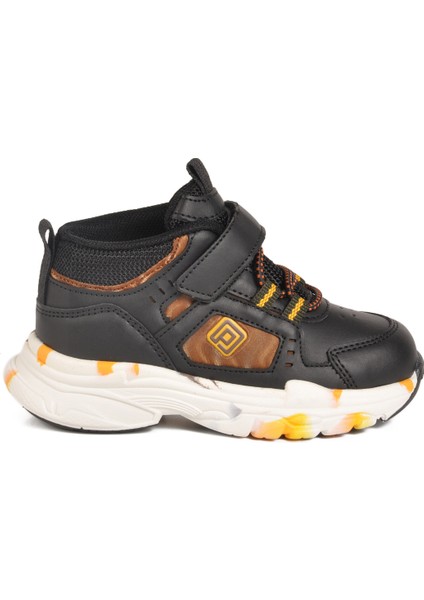 Siyah Cırtlı Hafif Unisex Bebek Spor Ayakkabı 2063 B