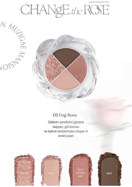 İpeksi Dokulu 4'lü Far Paleti MUZIGAE MANSION Twist Pot Eye Palette (05 Fog Rose) fırsatları