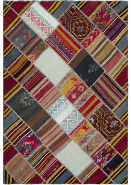 Atina Yeşil Eskitme Yün Modern Desenli Yün Hav Toz Vermez Leke Tutmayan Salon Yolluk Mutfak El Dokuma Halı