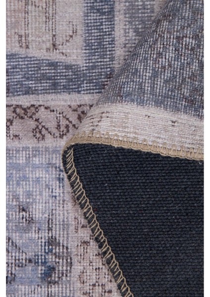 Leeds Patchwork Bej Polyester Dikdörtgen Modern Desenli Pamuk Makinada Yıkanabilir Hav Toz Vermez Leke Tutmayan Kaymaz Taban Dijital Makine Baskı Salon Yolluk Mutfak Halı fırsatları