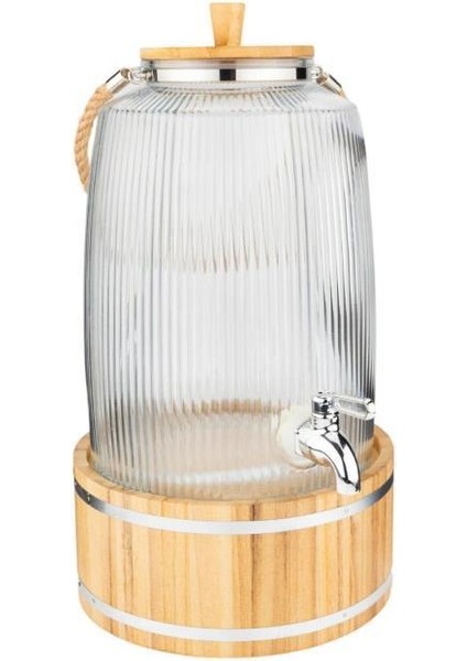 Melo - Bambu Kapak ve Ahşap Standlı Cam Sebil 6l fırsatları
