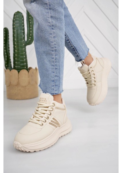 Guja 24K317 4 Bej Bağcıklı Hafif Fashion Kadın Bot modelleri