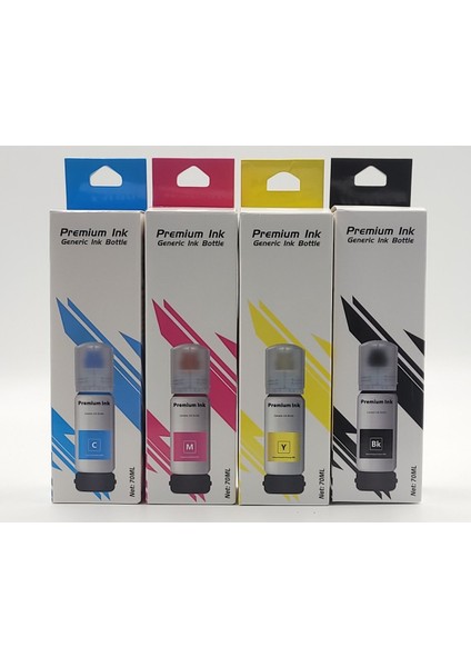 Epson T103 4’lü Paket Muadil Mürekkep Kartuş (Cmyk) – 001/002/003/004/101-106/502/504/512/544 – 70ML