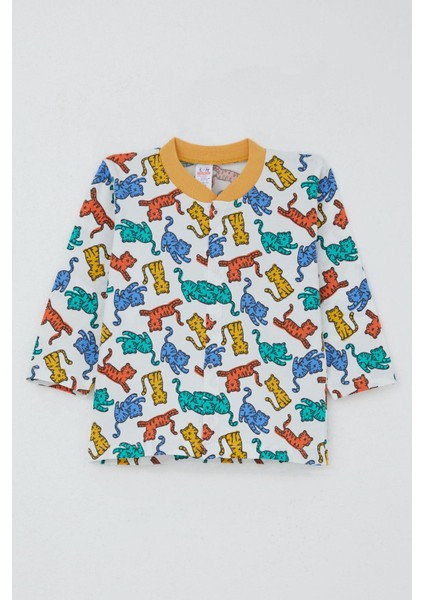 Erkek Bebek Pijama Takımı Renkli Kedicik Desenli 4 Ay-1 Yaş, Beyaz fiyatları