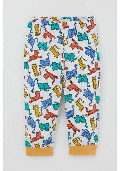 Erkek Bebek Pijama Takımı Renkli Kedicik Desenli 4 Ay-1 Yaş, Beyaz modelleri