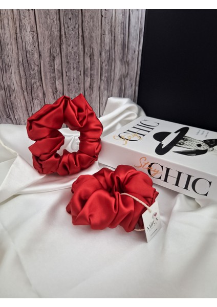 2'li Lüks Kadın Saten Toka – Lastik Model Scrunchie - Anne Kız Kombini fiyatları