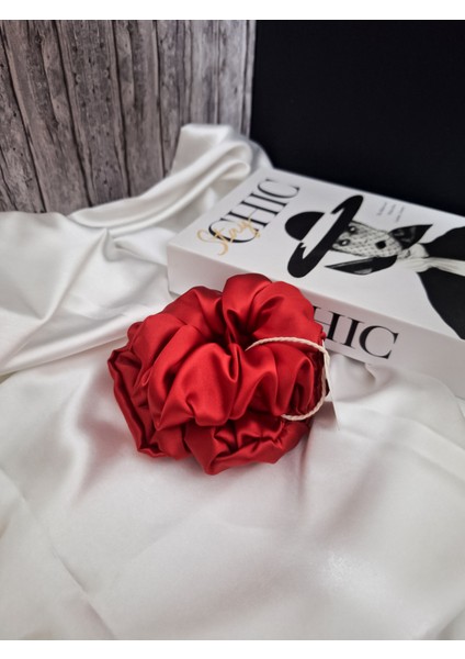 2'li Lüks Kadın Saten Toka – Lastik Model Scrunchie - Anne Kız Kombini modelleri