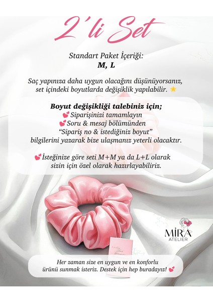 2'li Lüks Kadın Saten Toka – Sonsuz Siyah - Lastik Model Scrunchie - Anne Kız Kombini indirimleri