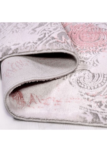 Joy Modern Pembe Pamuk Dikdörtgen Modern Desenli Akrilik Hav Vermeyen Leke Tutmayan Kolay Temizlenen Yumuşak Makine Salon Yolluk Mutfak Halı fiyatları