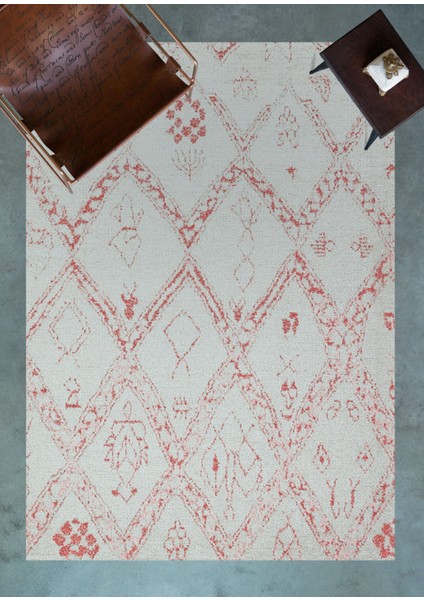 Fresno Ekru Geometrik Etnik Modern Desenli Hav Vermeyen Leke Tutmayan Kolay Temizlenen Yumuşak Makine Salon Yolluk Mutfak Halı modelleri