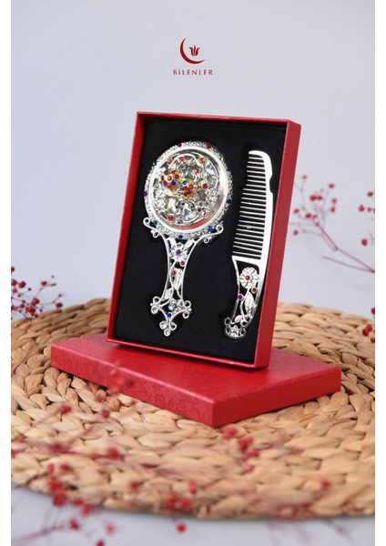 Ayna ve Tarak Seti- Hediyelik-Otantik Desenli fırsatları