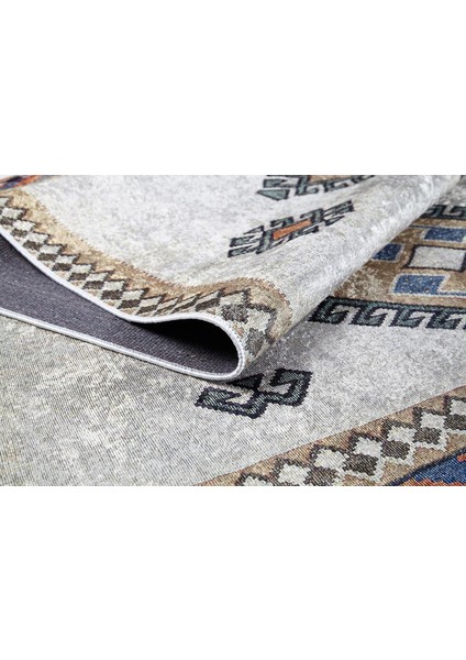 Tlalnepantla Bej Modern Etnik Desenli Makinada Yıkanabilir Hav Toz Vermez Leke Tutmayan Kaymaz Taban Dijital Makine Baskı Salon Yolluk Mutfak Halı fırsatları