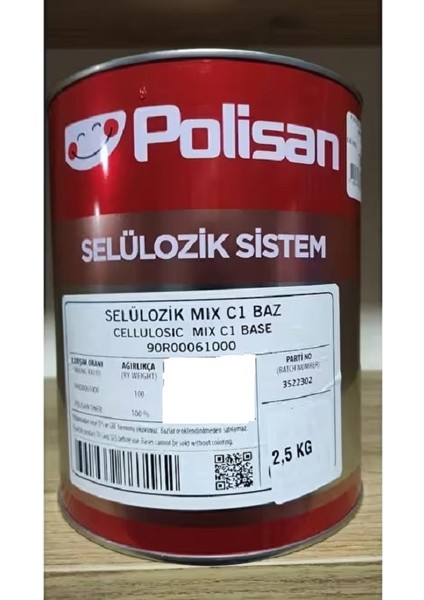 Selülozik Boya Siyah Renk 2,5 kg 2,52 L KOD:9005