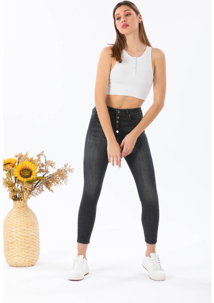 Siyah Kadın Jean Pantolon 1025 modelleri