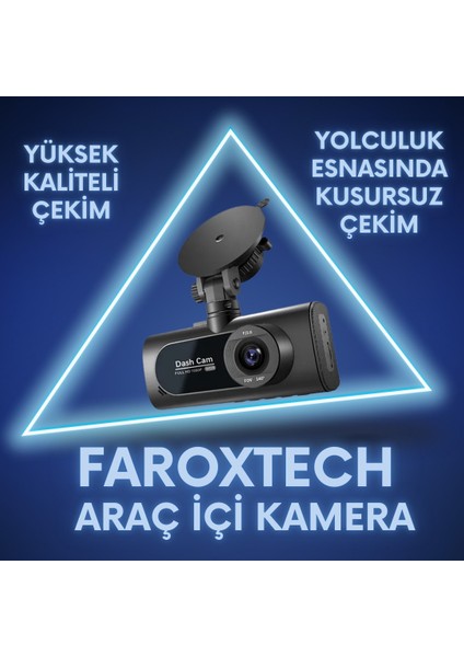 Çift Kameralı Araç Içi Kamera | Full Hd Ön & Arka Kayıt | Uzun Pil Ömrü Dashcam