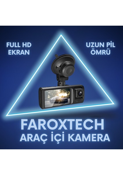 Çift Kameralı Araç Içi Kamera | Full Hd Ön & Arka Kayıt | Uzun Pil Ömrü Dashcam indirimleri