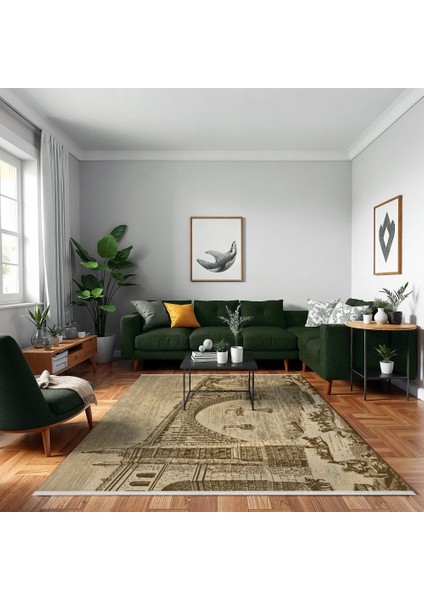 Figürlü Ekru Pamuk Dikdörtgen Modern Desenli Pamuk Makinada Yıkanabilir Hav Toz Vermez Leke Tutmayan Kaymaz Taban Dijital Makine Baskı Salon Yolluk Mutfak Halı modelleri