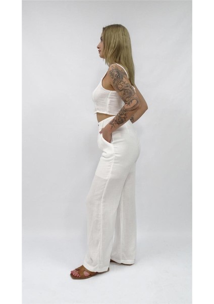 Kadın Müslin Kumaşlı Pantlonlu Takım fiyatları